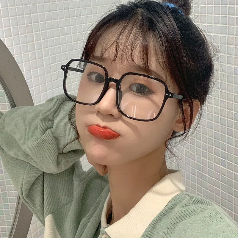 Big Square Eyeglasses Frame Anti Blue Blocking Computer Eyeglass Diopter Myopia Glasses -1.0 -1.5 -2.0 -2.5 -3.0 -3.5 -4.0 -4.5