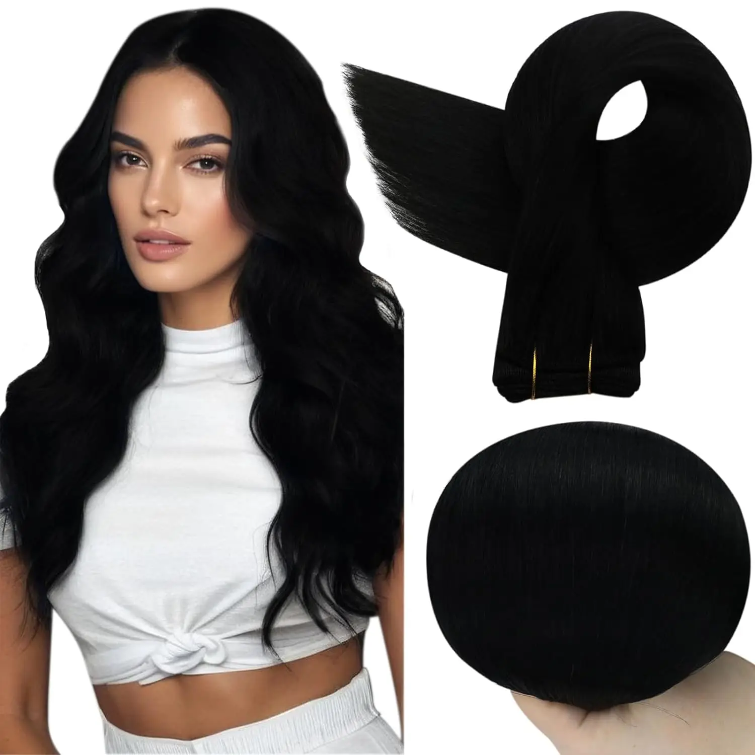 Volledige Glans Menselijk Haar Inslag Extensions Haarbundels Ombre Blonde Kleur 100g Naaien Zijdeachtige Rechte Remy Huid Dubbele inslag Voor Salon