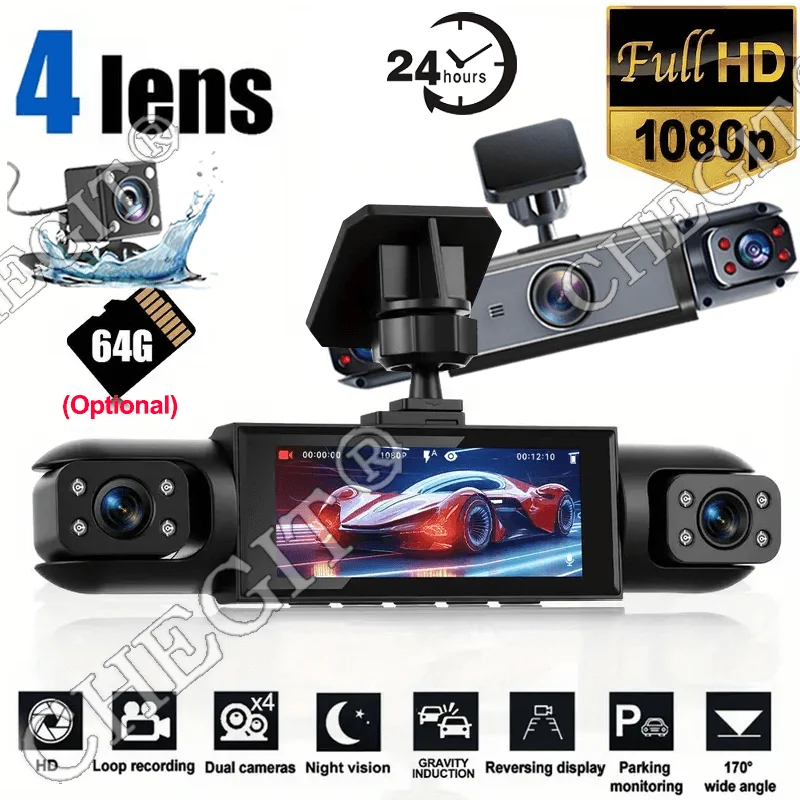 

НОВЫЙ 360° ° Автомобильная камера 3/4 объектива 1080P Видеорегистратор Автомобильный видеорегистратор Передняя левая и правая камера заднего вида Черный ящик Ночное видение