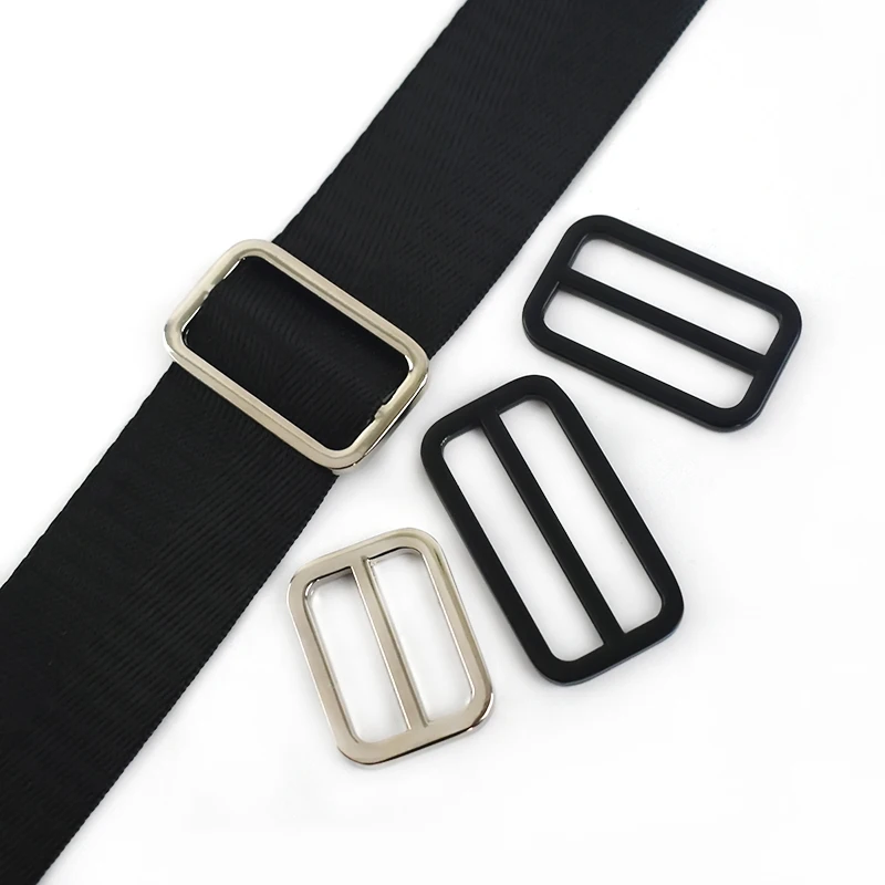 5/10Pcs Meetee 25-50mm Metal Tri Glide Slide Ring Buckle Webbing Strap Bag Belt Rectangle Adjuster Hook Leather Craft Accessory