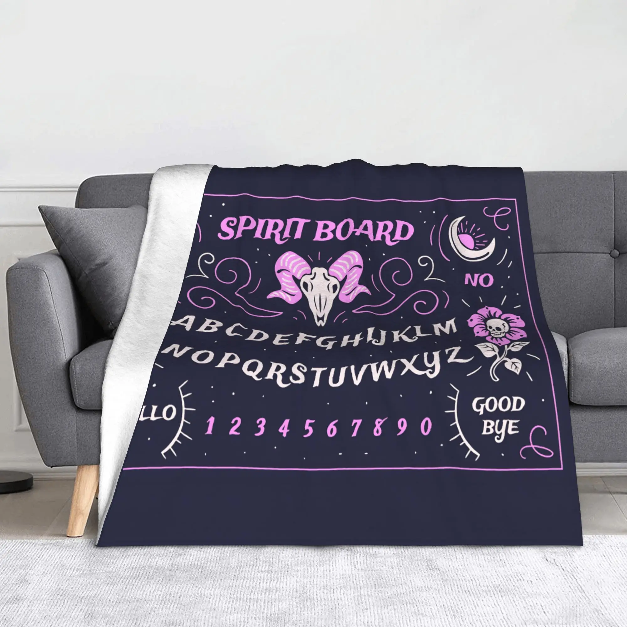 Spirit Ouija Board Fleece Throw Blankets Magic Goat Blankets for Sofa Outdoor Lightweight Thin Bed Rug