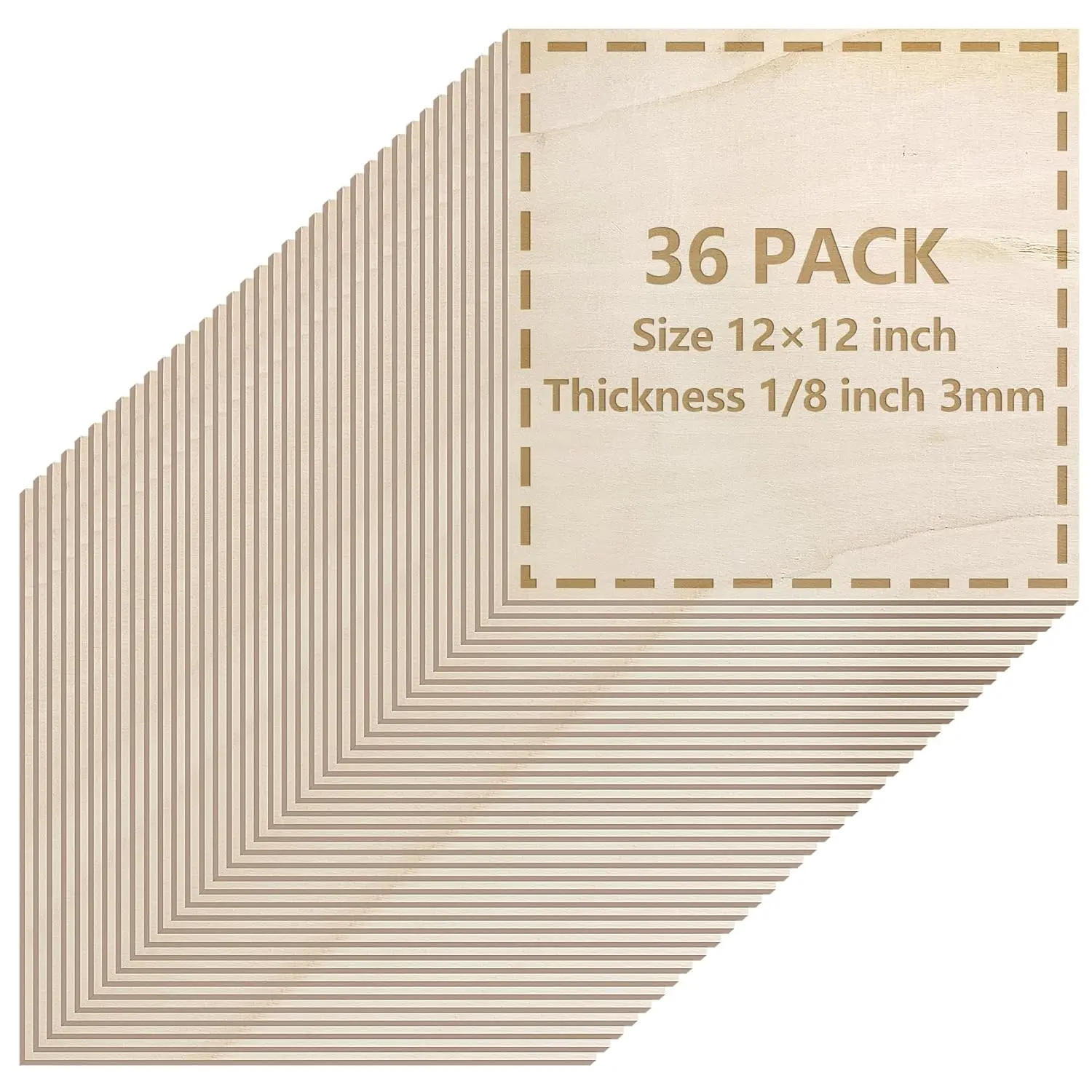 

36 Pack 1/8 Inch Basswood Sheets, 3mm Wood Slabs for Laser Cutting, Crafts & DIY Models