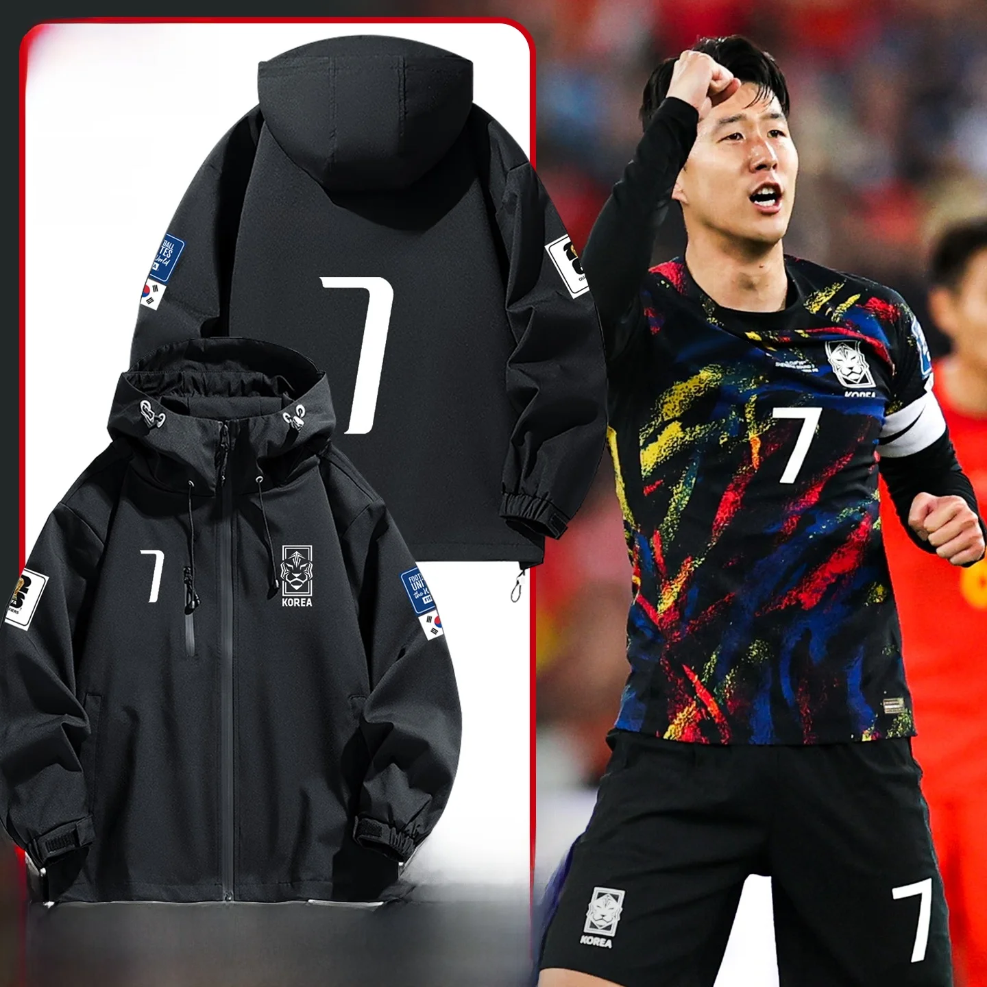 

Home Away Football Jersey Jacket Youth Fashion Standard Fit Long Sleeve Zipper Decorated Sports Style Fan Edition Jacket