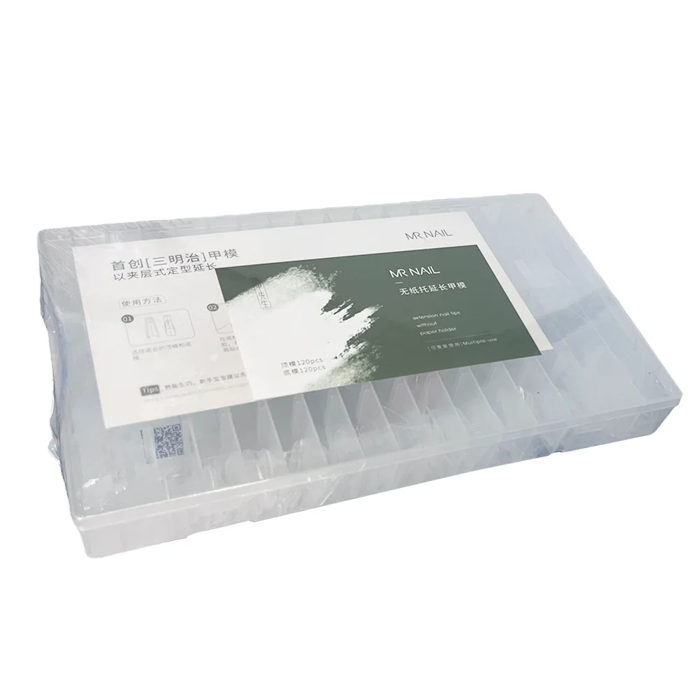MR NAIL Sandwich Nail Mode Rapid Extension Paperless Tray Crystal Included Bottom and top template Easy ExtensionFor Nail Salon