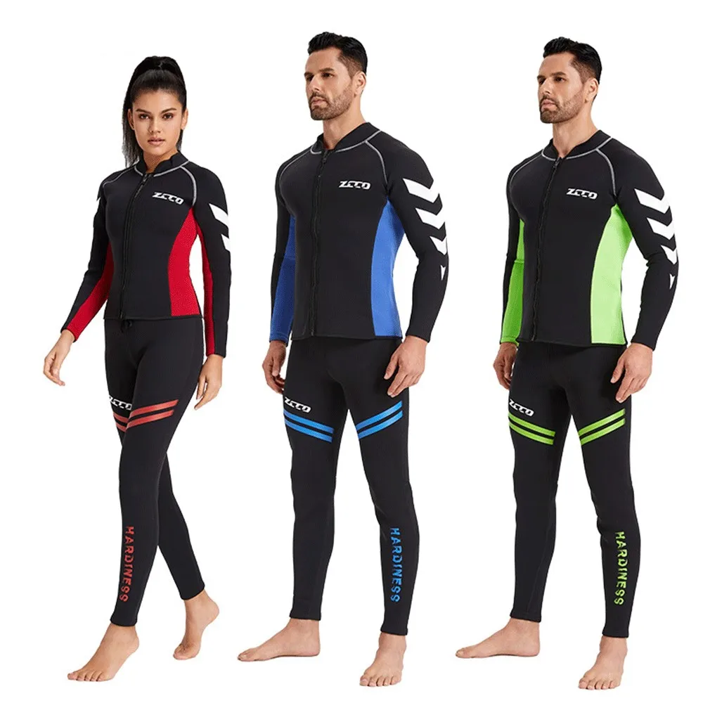 

3mm Neopreno Wetsuit Surf Suit Pant Top Surfing Winter Swimwear Kitesurf Scuba Diving Suit Rash Guards Swimsuits Men Women