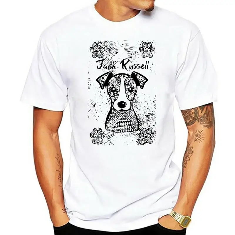 2024 Summer Style Fashion O-Neck Solid Short Sleeve T Shirt  Jack Russell Terrier - New Black Ringer Cottonmuscle Men's T Shirts