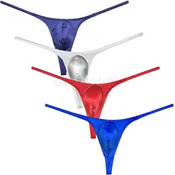 Men's Bulge Pouch Thongs Classic G String Tanga Jockstrap Underwear Lingerie Homme Wet Look Bikini