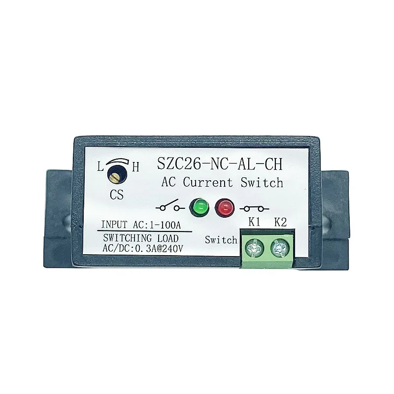 

AC current induction switch 0-100A self -power alarm output PLC control normal closed current control switch SZC26-NC-AL-CH