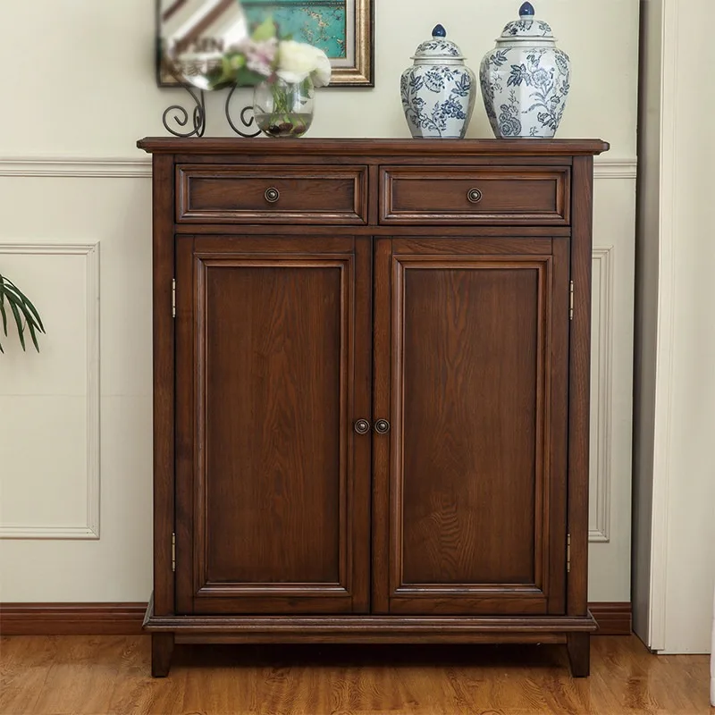American shoe cabinet, simple and beautiful solid wood shoe cabinet, foyer, porch cabinet, locker, household door shoe cabinet