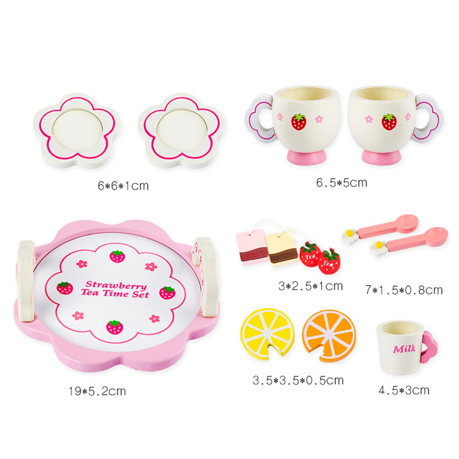 Wooden Simulation Teacup Set Children Afternoon Tea Kitchenware Pretend Play Kids Tea Toy set Educational GIfts For Children