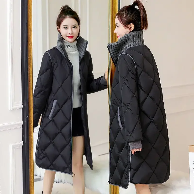 Women's Coat Loose Casual Down Jacket Medium Length Lady Parka Luxury Winter Clothes 2024 Offers Korean Style Clothing Outdoor