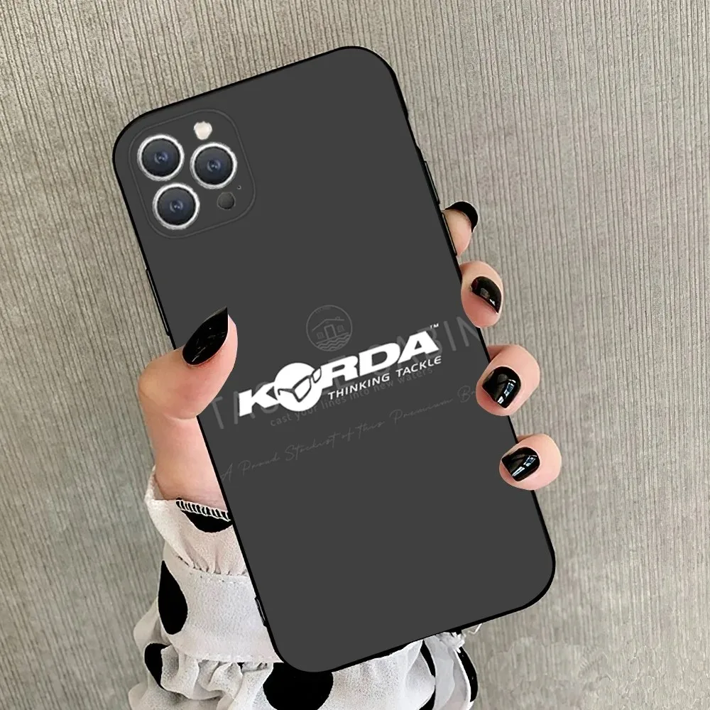 korda fishing tackle  Phone Case For iPhone 15,14,13,12,11,Plus,Pro Max,XS,X,XR,SE,Mini,8,7 Soft Silicone Black Cover