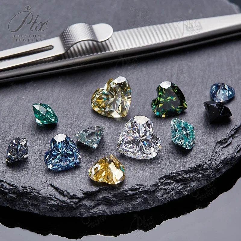 Nuevo 100% corazón CutMoissanite diamante VVS1 claridad multicolor superior cuentas de piedras preciosas sueltas para regalo materiales para hacer joyería DIY