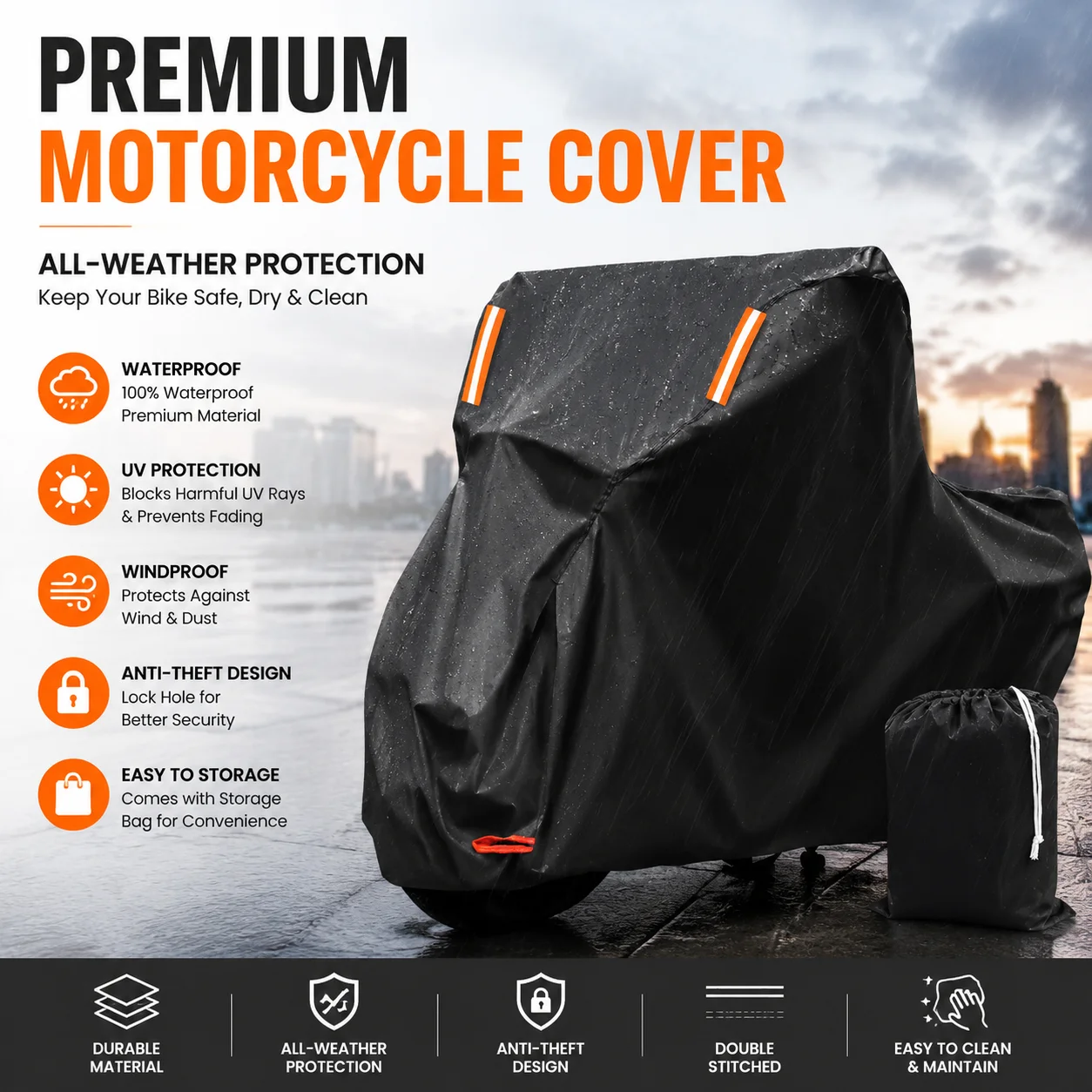Motorcycle Cover Oxford Fabric Outdoor Windproof Protective Cover Suitable for Harley-Davidson for HONDA for SUZUKI Other Models