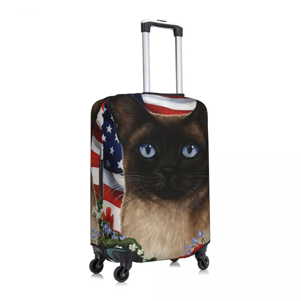 Tuxedo Cat Usa sarung koper motif Patriot, Aksesori Perjalanan pelindung debu elastis tahan air 18-32 inci