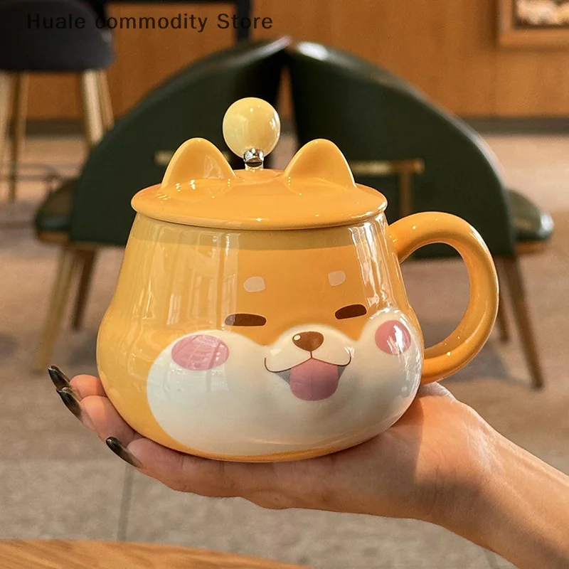 Shiba Inu Ceramic Cup High Appearance Level Large Capacity Coffee Cup With Spoon Cute Girls Children's Office Home