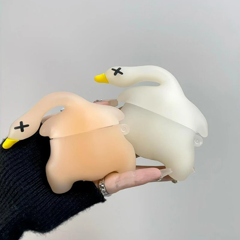 Новый цвет, меняющий цвет, жареная утка, беспроводная зарядная коробка Bluetooth для Airpods 4, чехол для наушников с героями мультфильмов