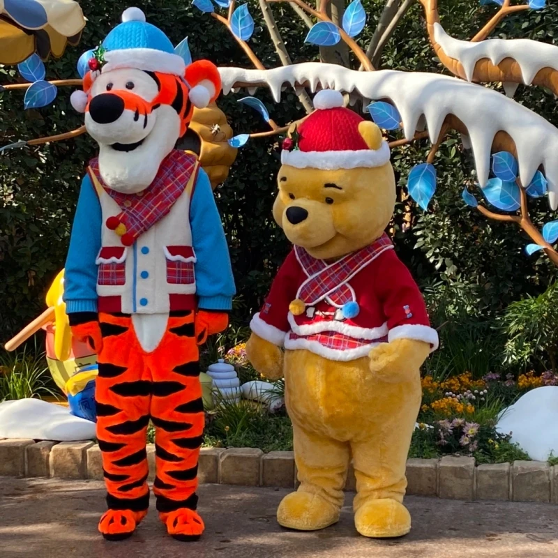 Winnie Bear and Tigger Cosplay Mascot Toy Costume Adult Anime Cartoon Advertising Party Large Plush Advertising