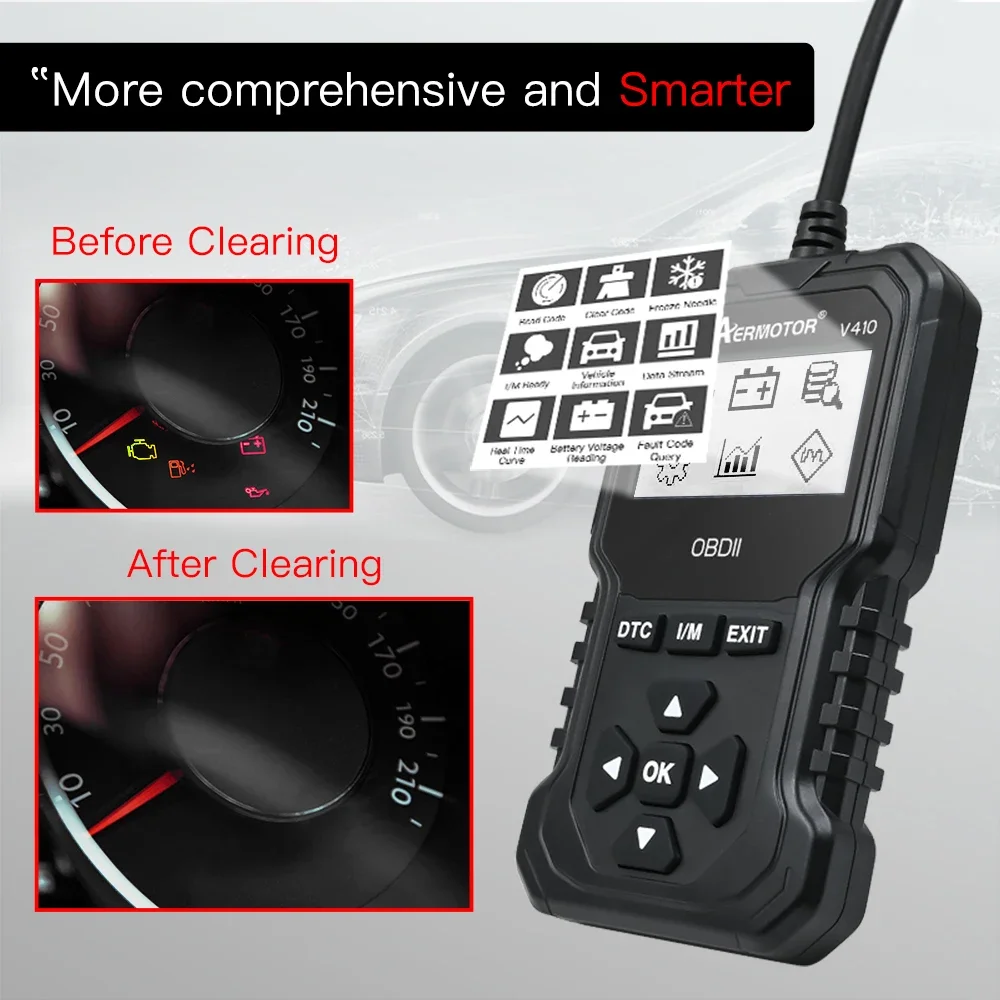 

Оригинальный Автомобильный полный OBD2 диагностический инструмент V410, автомобильный Профессиональный считыватель кодов, сканер, проверка двигателя, считывание и запись неисправностей