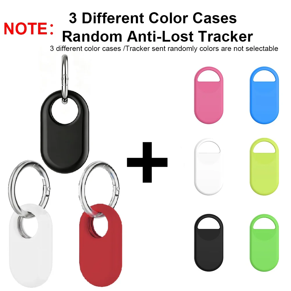 Smart Tag Anti Lost Tracker Set With 3 Color Protective Case Tracker Color Random Compatible iOS Find My Sound Alarm Key Locator