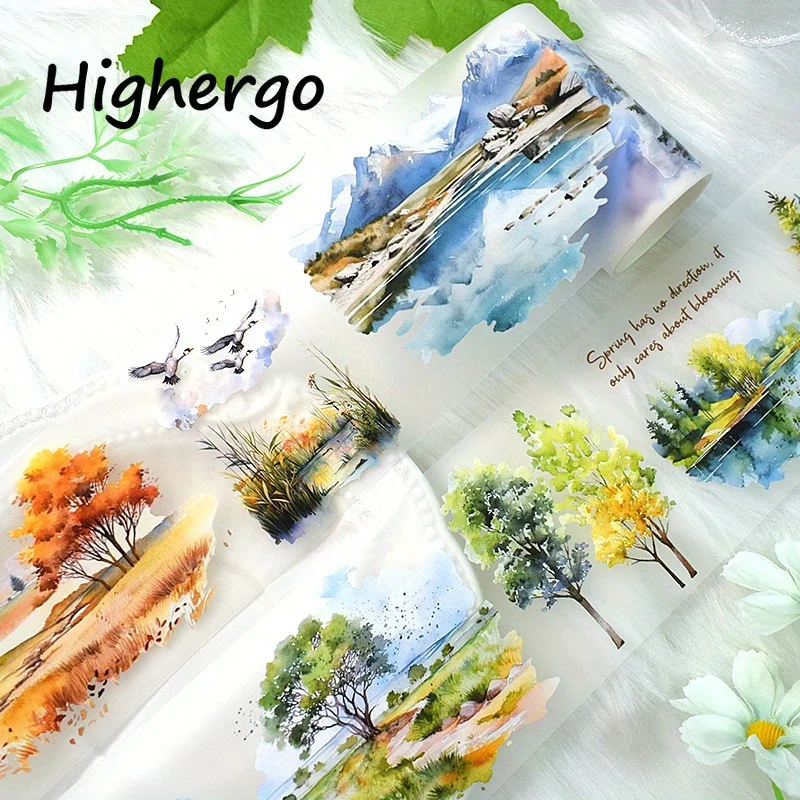 2m/ Roll Matte The Four Seasons PET Sticker decorativo Natural Scenery Tape per Scrapbook Magazine cancelleria estetica