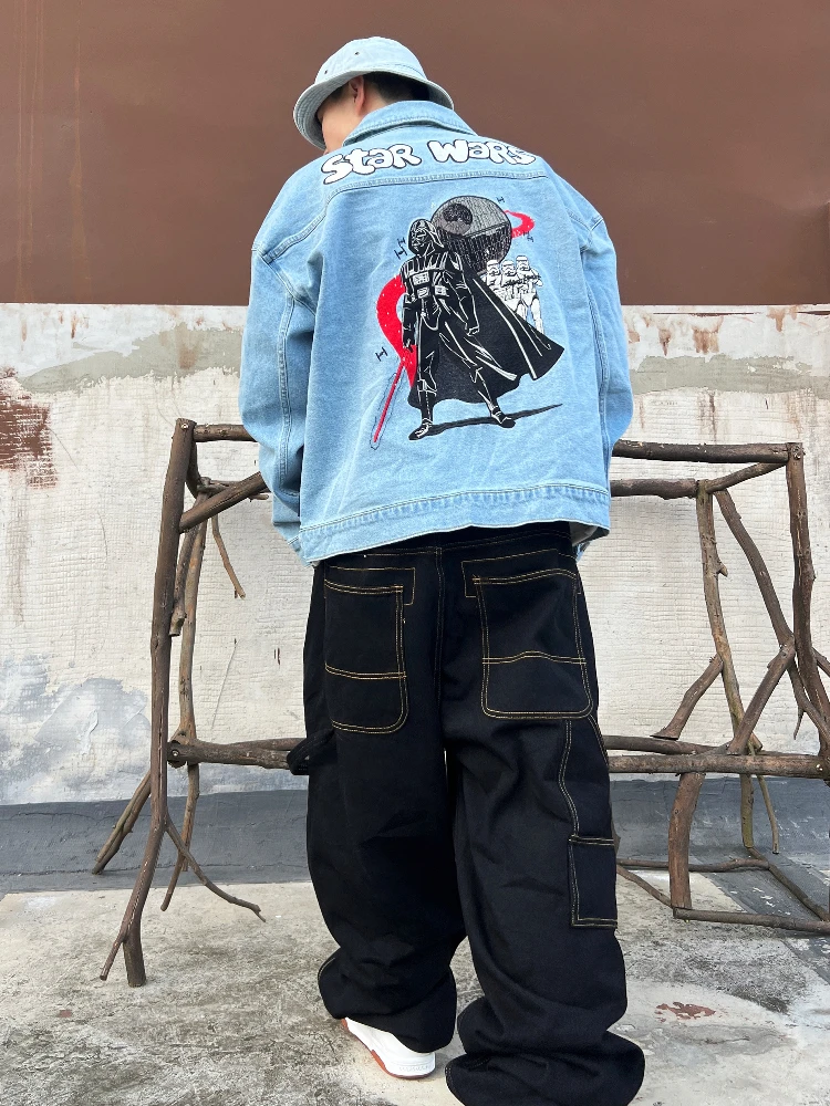 

Классические джинсы 90-х в стиле ретро, свободного кроя, удобные, дышащие, для уличных танцев, однотонные, прямые, рабочие...