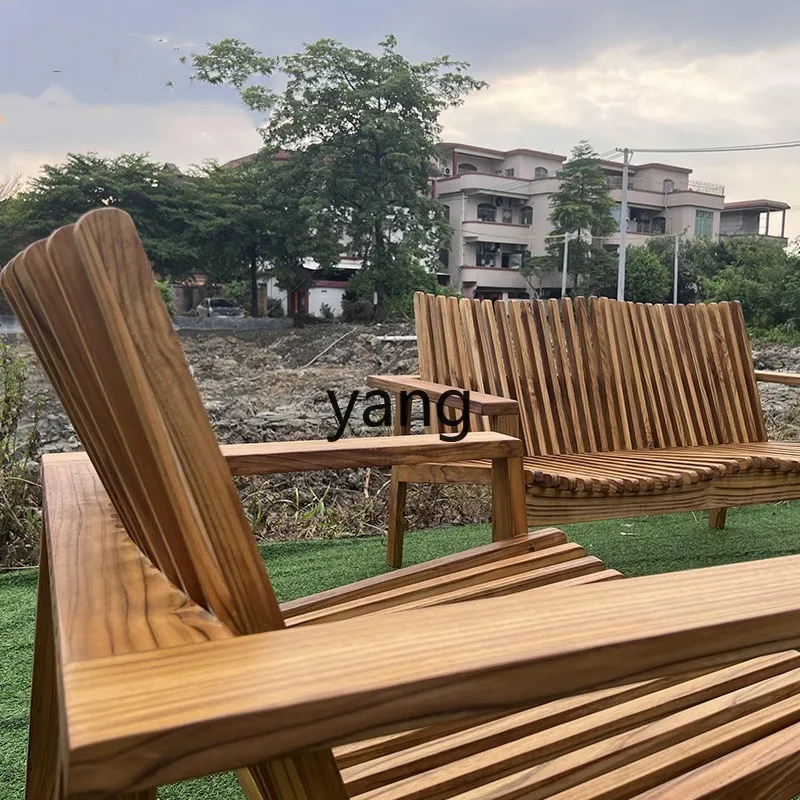 LTT outdoor leisure furniture courtyard garden bed and breakfast outdoor teak coffee table and chair combination