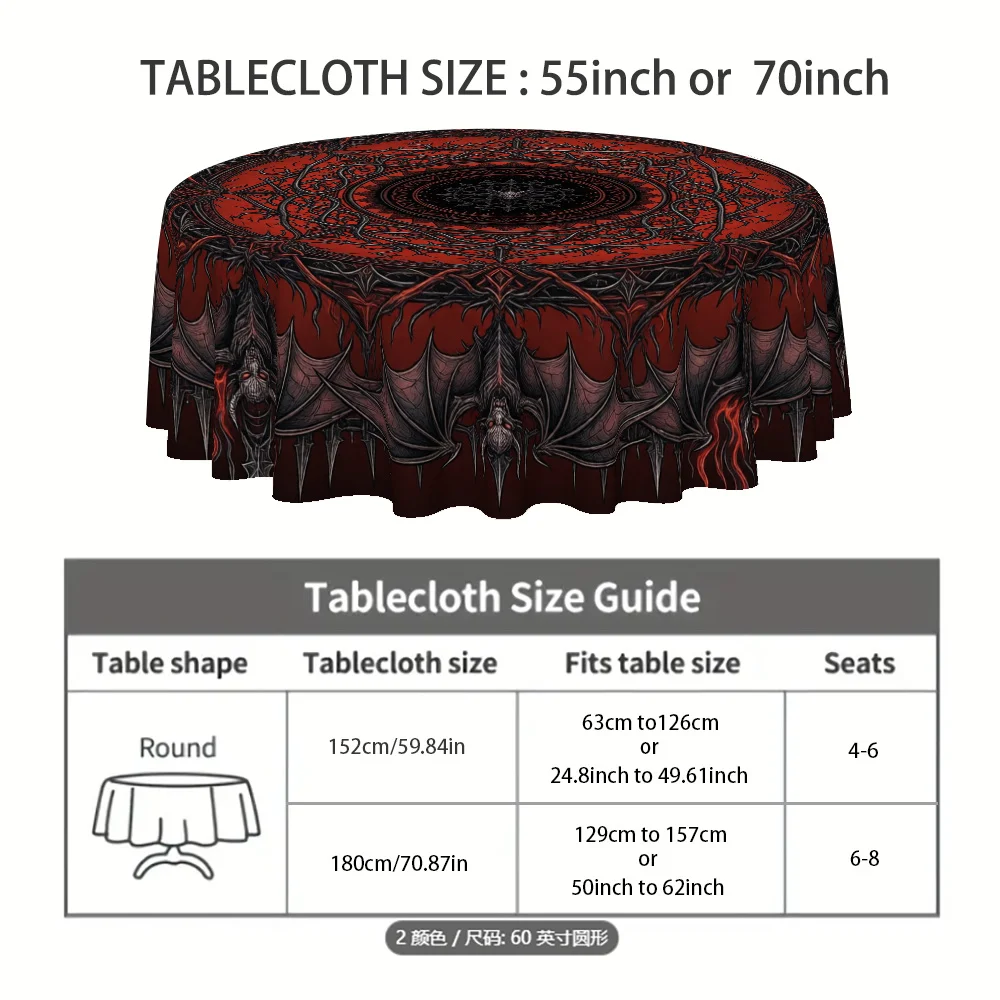 One Gothic bat and flame tablecloth, suitable for Gothic-themed parties.
