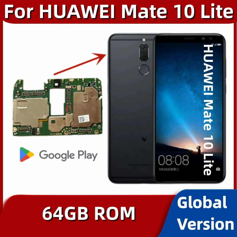 Motherboard for Huawei Mate 10 Lite, 64GB, Global ROM, Original Unlocked Logic Board, with Kirin 659 Processor