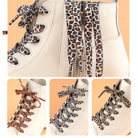 1Pair Fashion Leopard Snake Fashion Colorful Shoelaces Creative Unisex Flat Canvas Sneakers Shoes Laces Shoes Strings