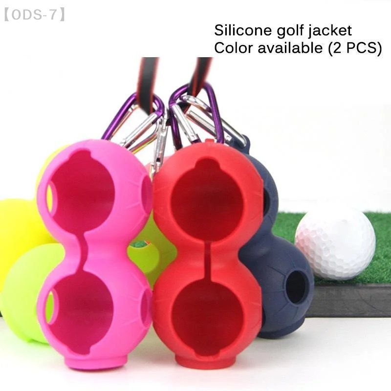 Dirt Resistant Silicone Golf Ball Protective Cover Portable Quick Release Holder Case Holds 2 Balls Great Gift for Golf Players