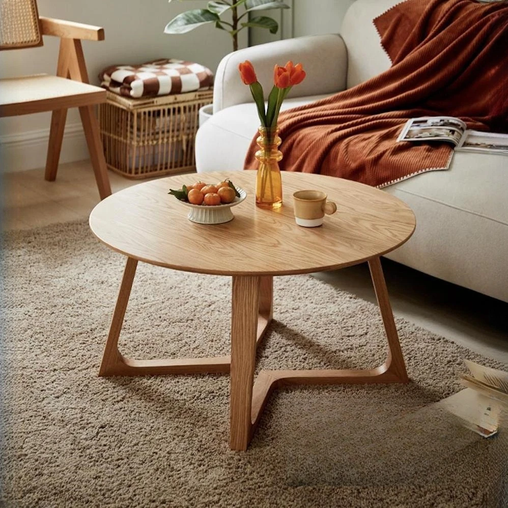 

Home B & B Nordic coffee table combination table ins style living room simple modern round Internet celebrity Japanese small cof
