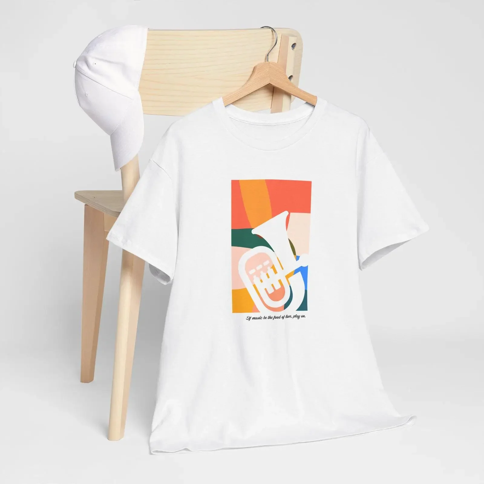 Abstract Tuba T Shirt Shakespeare Quote Low Brass Musician  vintage Washed Top For Everyday Wear graphic streetwear Soft Unisex