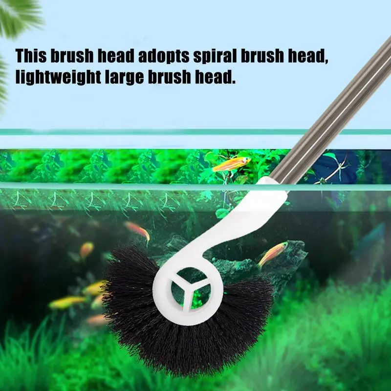 Fish Tank Cleaning Brush Long Handle Aquarium Cleaning Tool Reusable Algae Scrapers Cleaner Tools Deep Cleaning Aquarium Brushes