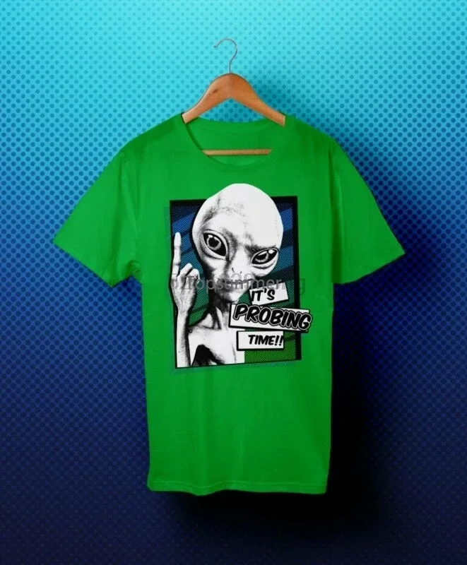 It\'S Probing Time Alien Green Paul Et Meme Green Tee Funny T-Shirt Rl101