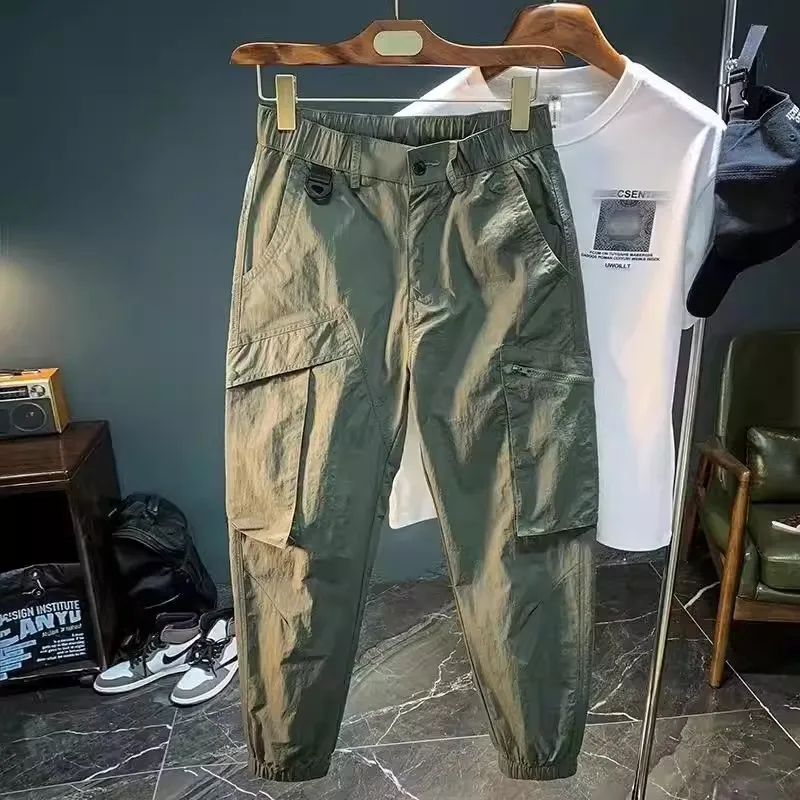 Summer plus Size Workwear Casual Pants Loose Men's Trousers Extra Large Fit Sporty Bottoms Comfortable Polyester Fibers