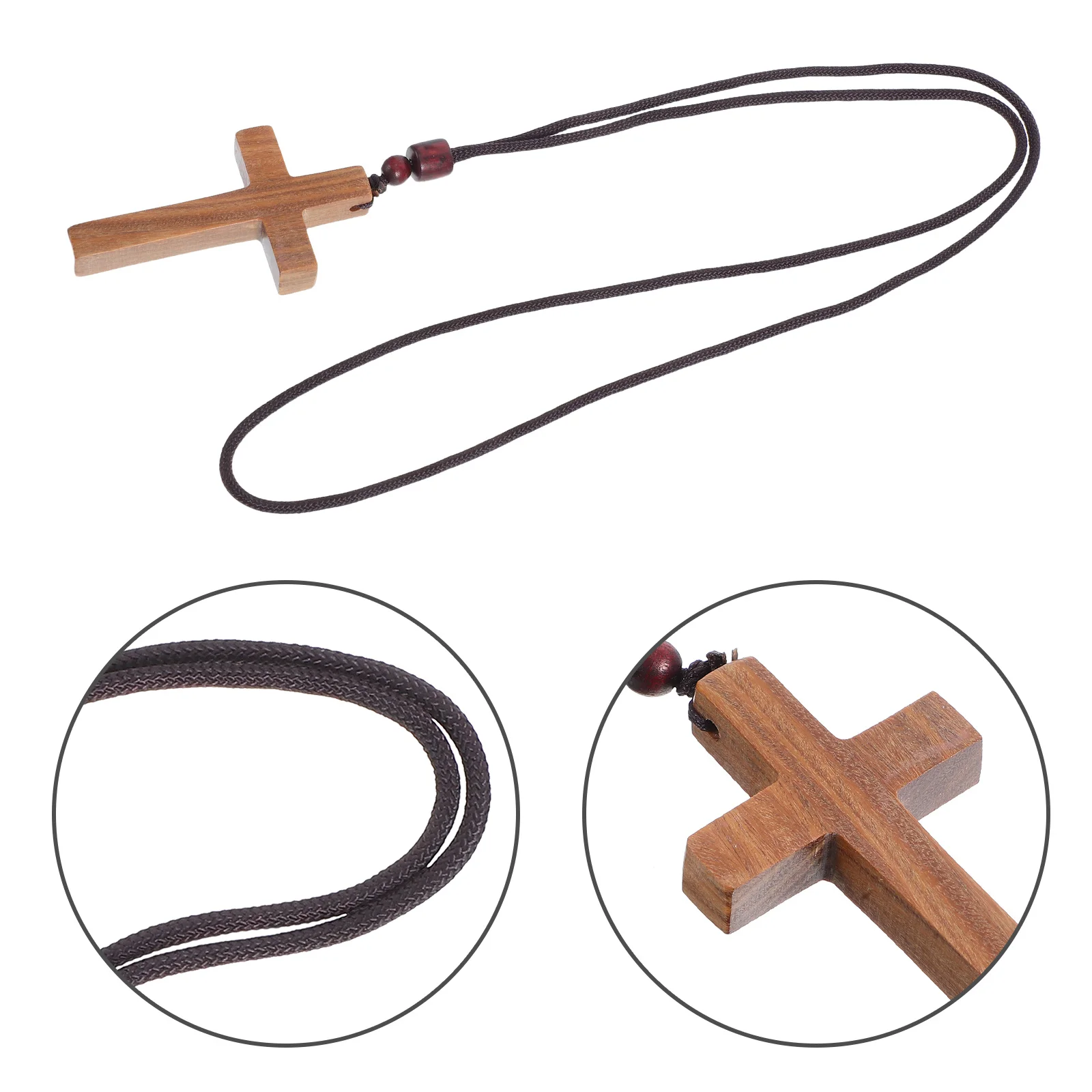 

Wooden Cross Pendant For Car Rearview Mirror Handcrafted Natural Wood Faith Decoration Auto Hanging Jewelry Christian Symbol