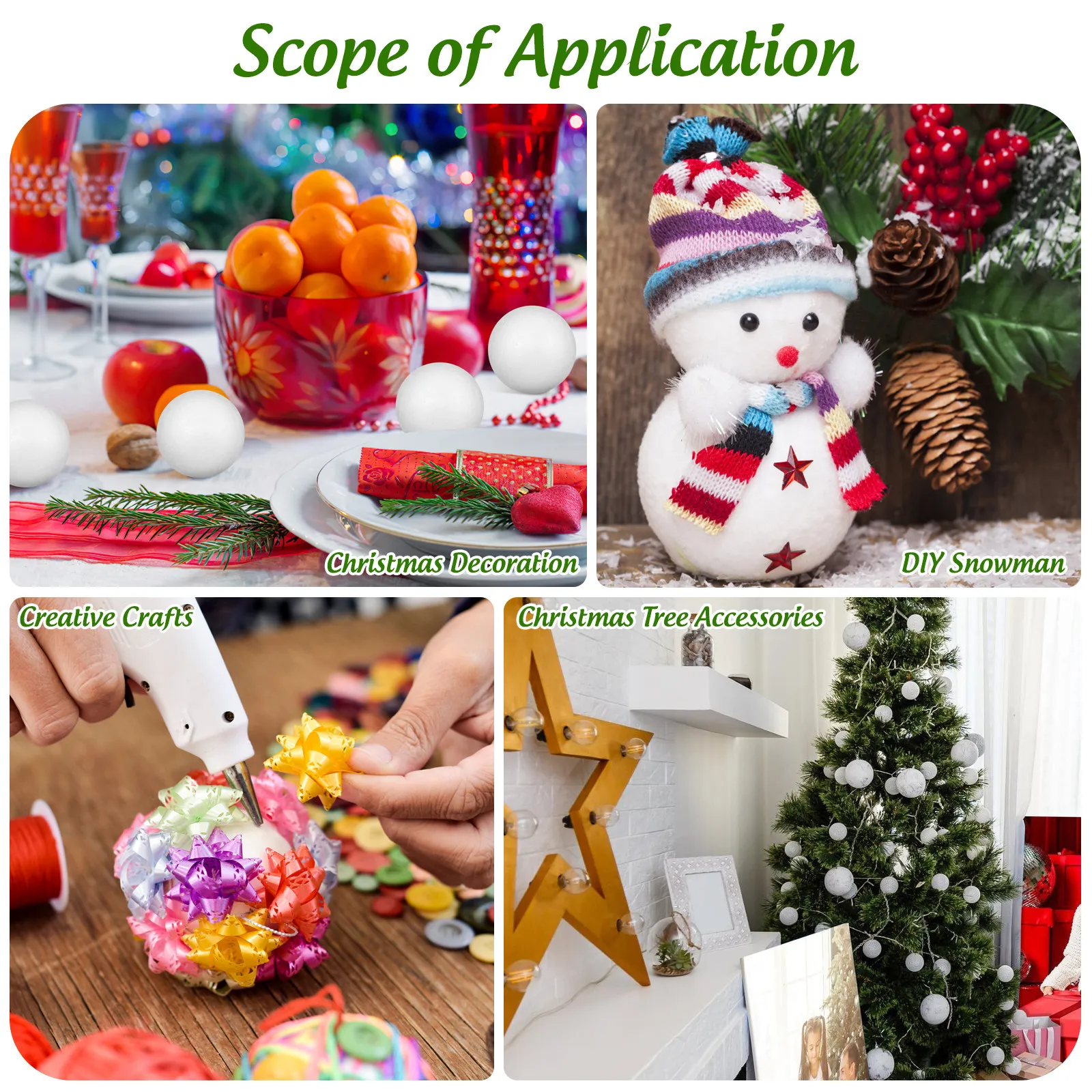 

10Pcs Christmas Xmas Foam Balls Solid Polystyrene Spheres White 6Cm for Craft DIY Decoration Ornaments Snow Ball