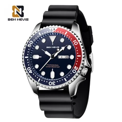 Luxury Brand Fashion Quartz Men Watches Waterproof Sport Military Wristwatch White Rubber Calendar Casual Male Clock Relogios