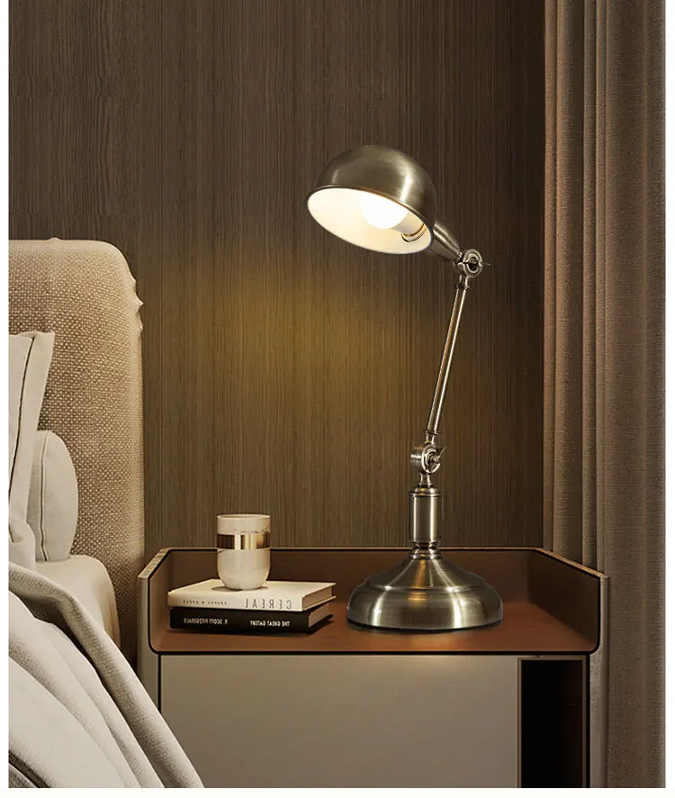 American Style Retro Light Luxury Eye Care Table Lamp Creative Learning Desk Lamp European Style Living Room Bedroom BedsideLamp
