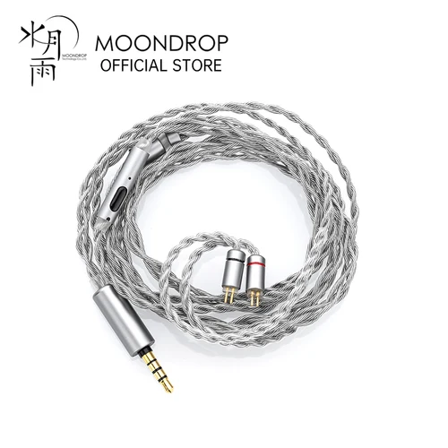 Cable de actualización de micrófono MOONDROP MC2 3,5 mm 0,78 mm 2 pines chapado en cobre y plata sin oxígeno