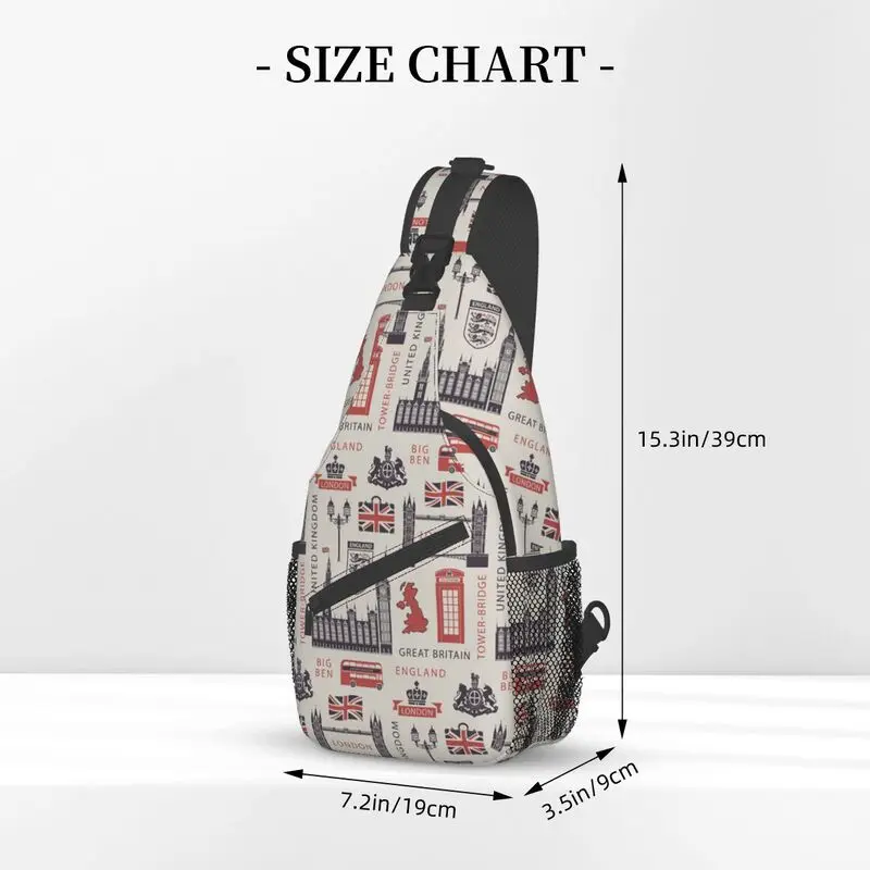 United Kingdom Flag Sling Bags for Travel Hiking Men Retro UK London British Pattern Crossbody Chest Backpack Shoulder Daypack