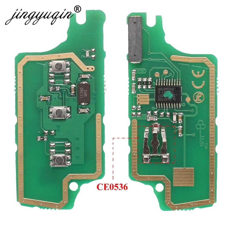 jingyuqin For peugeot 407 407 307 308 607 Citroen C2 C3 C4 C5 ASK/FSK Remote Key Electronic Circuit Board 3 Button CE0523 Ce0536