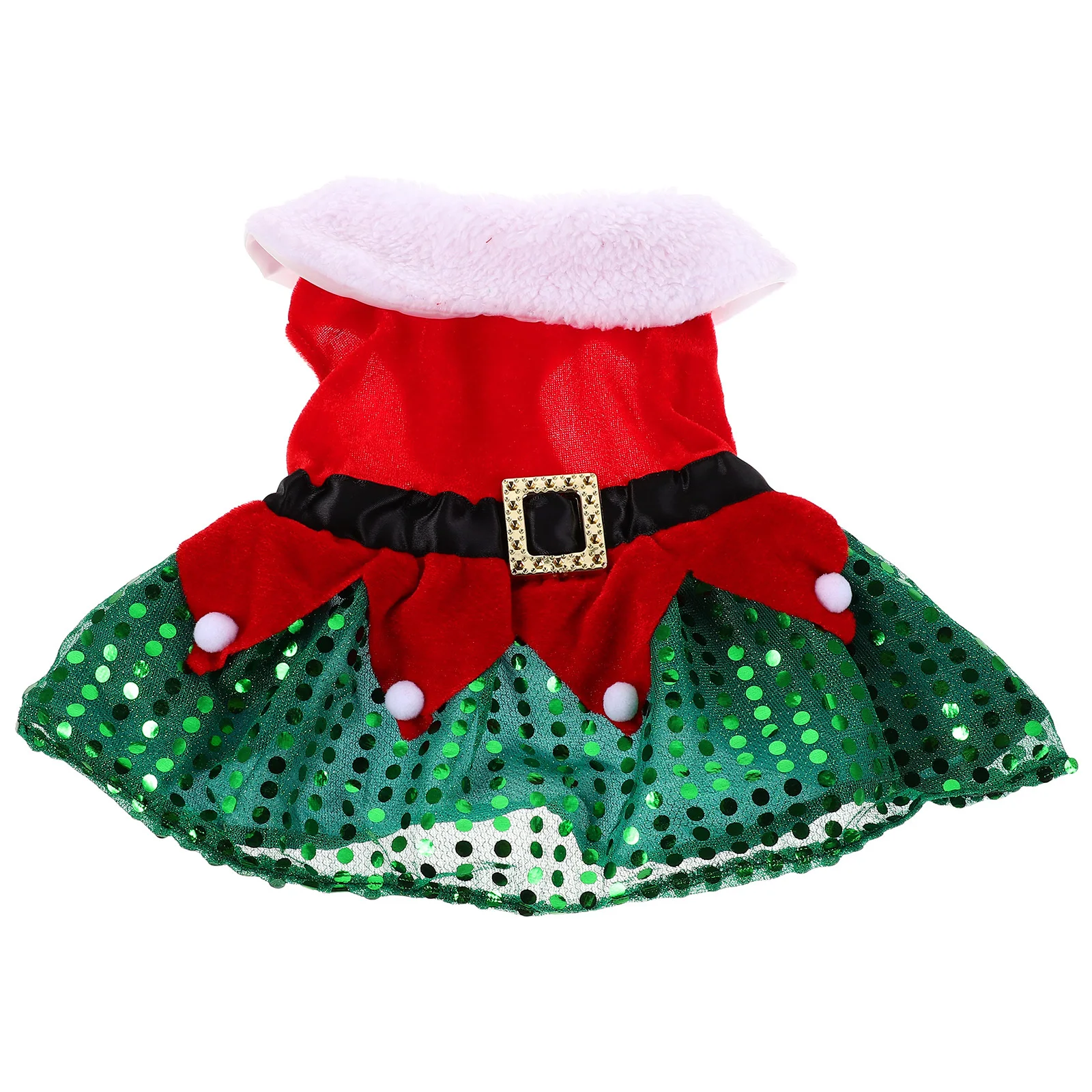 

Christmas Pet Dress Red Sequin Christmas Tree Holiday Outfit Dog Xmas Costume Cat Festive Clothes Dog Santa Costume