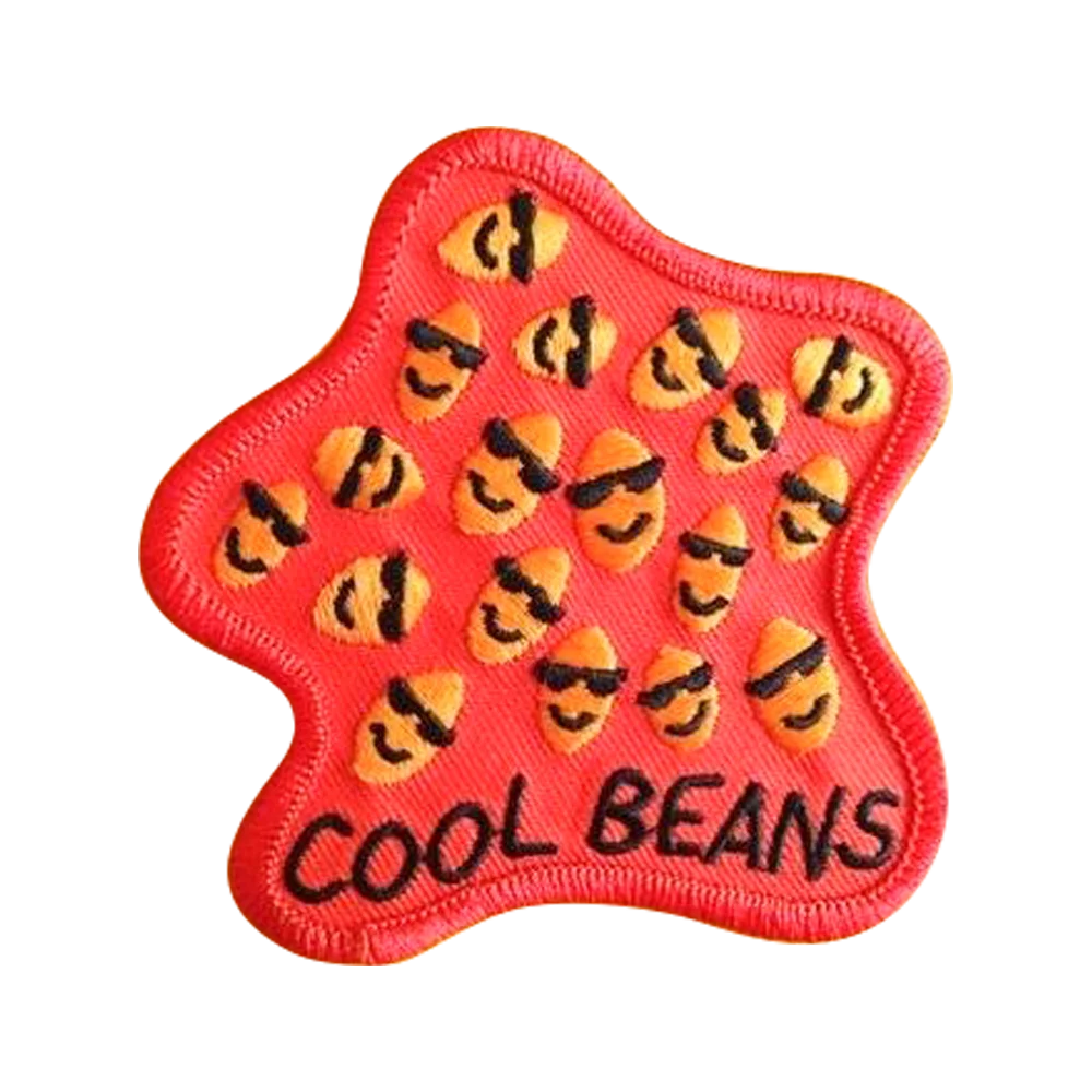 البرتقال الكوكيز التطريز بقع للملابس الحديد على الخياطة يزين الفاصوليا باردة ابتسامة الشر النظارات الشمسية المطرزة شعار