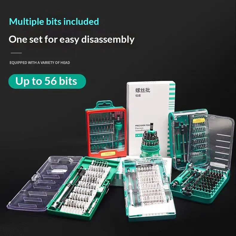 Precisie schroevendraaierset 33-in-1/45-in-1/61-in-1 met magnetische bits voor elektronica reparatie, inclusief pincet, zuignap & opbergkoffer
