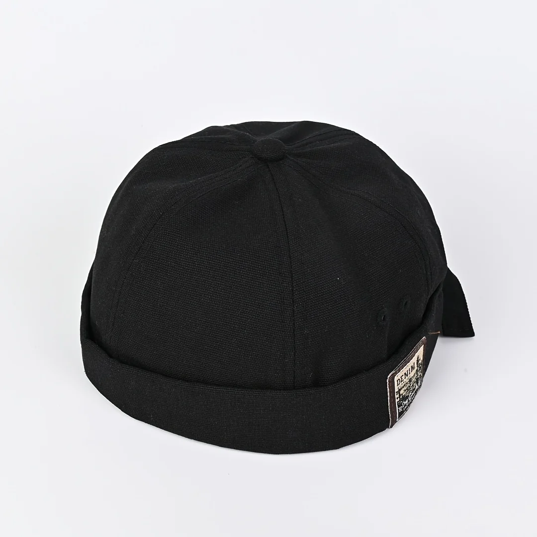 Men's Retro Docker Hat Brimless Rolled Cuff Skull Cap Adjustable Lightweight Breathable Sailor Hip Hop Beanie