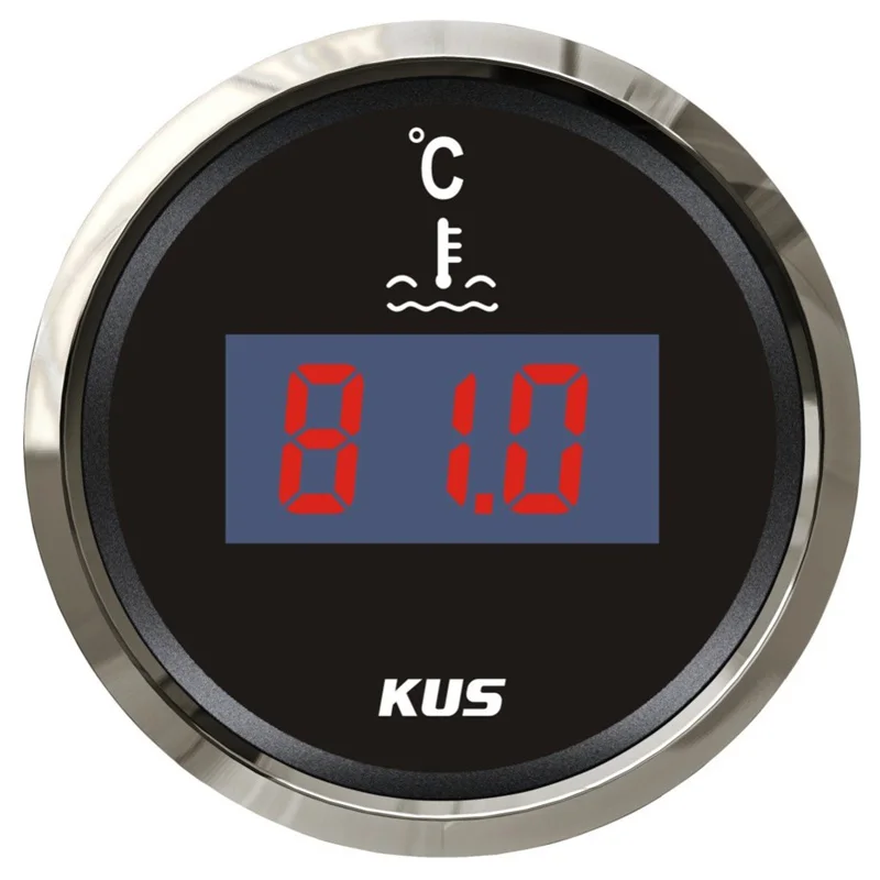 KUS Auto Digital Water Temp Gauges Modified 287.4-22.4ohm Marine Water Temperature Meters Black 12/24V for Boat Car 25-120Degree