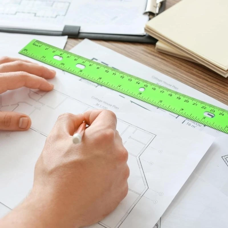 Clear Colorful Rulers Math Measuring Ruler Inches Centimeters Scaled Ruler