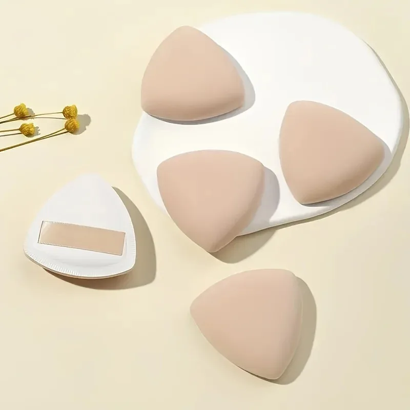 ชุดพัฟแป้งสามเหลี่ยมนุ่มนำกลับมาใช้ใหม่ได้ 5 ชิ้น, ฟองน้ำแต่งหน้าบิวตี้บลัชออนไข่สำหรับแป้งรองพื้นชนิดน้ำ